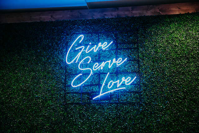 neon give serve love sign