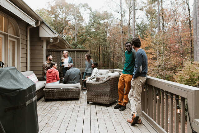 picture of group outside on porch